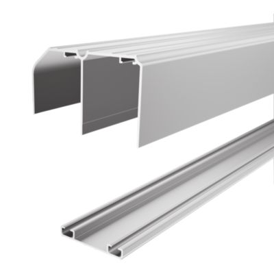 Kit rails de portes coulissantes aluminium GoodHome Arius gris l.120 cm