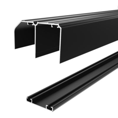 Kit rails de portes coulissantes aluminium GoodHome Arius noir l.270 cm