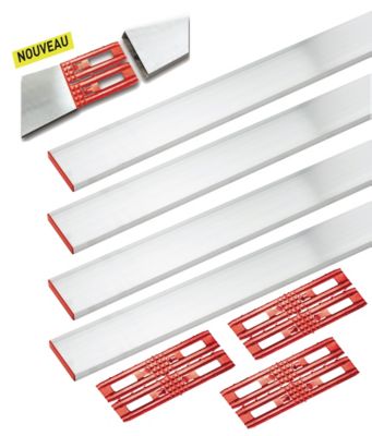Kit règles de maçon 4 x 1 mètre Ocai Fixaluminium + 3 adaptateur et sacoche de rangement