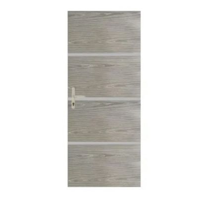 Kit RENO'PORTE adhésif 85 x 52 cm chêne greige et profilés alu rénovation porte