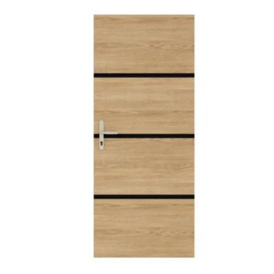 Kit RENO'PORTE non encollé 85 x 52 cm chêne et profilés noirs rénovation porte