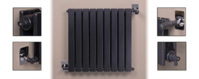 Kit robinet pour radiateur thermostatique 15x21 noir