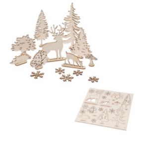 Kit Scènes de Noël 3D "Sapin" 11cm Naturel