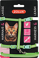 Kit sellerie pour chat avec harnais réglable et laisse vert
