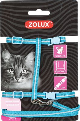 Kit sellerie pour chat bleu Zolux harnais et laisse