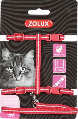 Kit sellerie pour chat rouge Zolux harnais et laisse