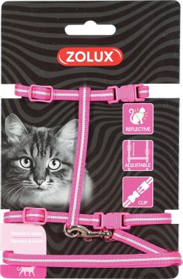 Kit sellerie pour chat Zolux rose harnais et laisse