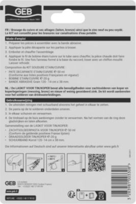 Kit soudure sur canalisation sanitaire 3 en 1 étain/cuivre GEB