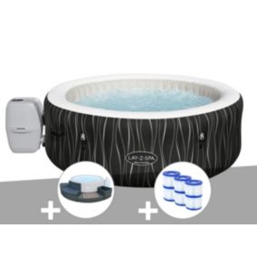 Kit spa gonflable Bestway Lay-Z-Spa Hollywood rond Airjet 4/6 places + Ensemble mobilier + 6 filtres