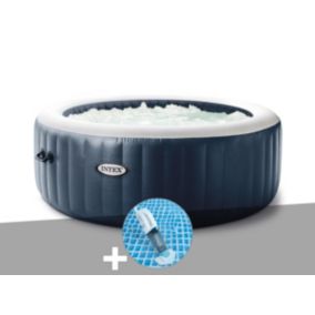 Kit spa gonflable Intex PureSpa Blue Navy rond Bulles 4 places + Aspirateur