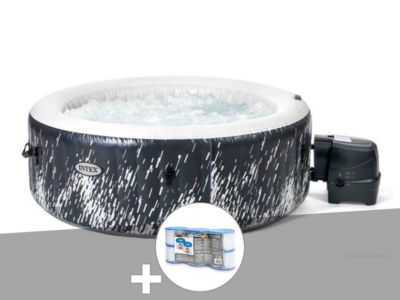 Kit spa gonflable Intex PureSpa Galaxie rond Bulles avec LED 4 places + 6 filtres