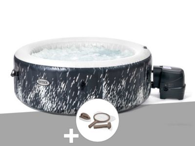 Kit spa gonflable Intex PureSpa Galaxie rond Bulles avec LED 4 places + Kit d'entretien