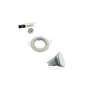 Kit Spot Encastrable Orientable Blanc LED GU10 7W (60W) Blanc Chaud 2700K