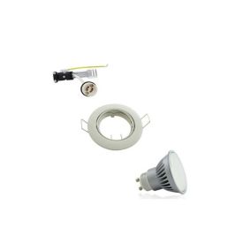 Kit Spot Encastrable Orientable Blanc LED GU10 7W (60W) Blanc Jour 5500K