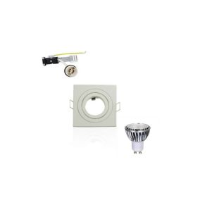 Kit Spot LED GU10 5W COB équivalent 50W encastré carré orientable