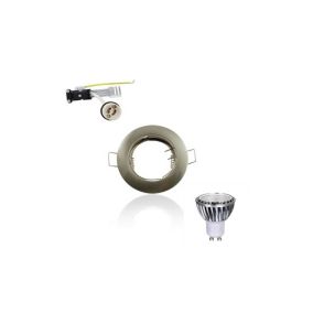 Kit Spot LED GU10 COB 5W dimmable 50W Blanc chaud 2700K fixe aluminium