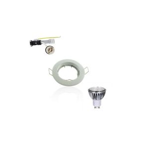 Kit Spot LED GU10 COB 5W équivalent 50W Blanc neutre 4100K fixe blanc dimmable