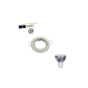 Kit Spot LED GU10 Dimmable COB 5W (50W) Blanc chaud 2700K orientable blanc