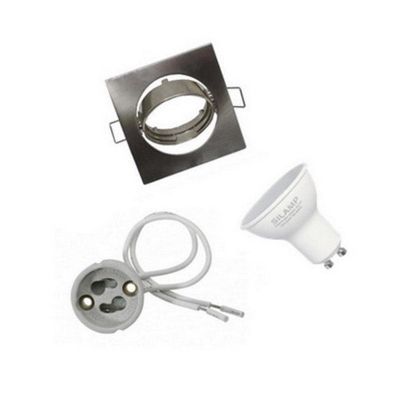 Kit Spot LED GU10 encastrable avec Ampoule LED 6W - Blanc Chaud 2300K ...