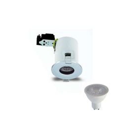 Kit Spot LED RT2012/BBC Finition Alu Brossé GU10 5W équivalent 40W - Blanc Chaud 2700K