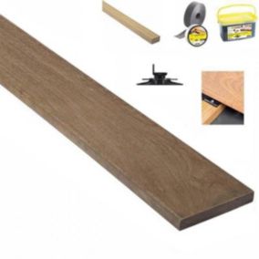 Kit tarrasse en bois exotique IPE avec clips inox - lot : 10m carré en lames de : 1250 mm