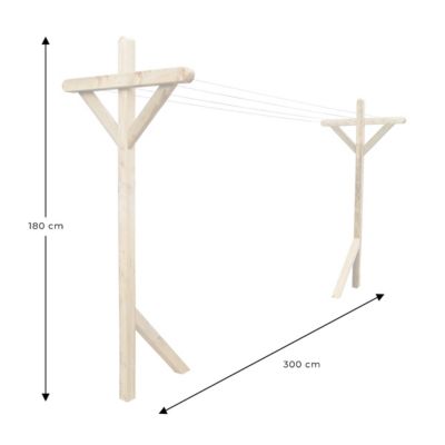 Kit étendoir à linge extérieur Séville premium + 2 supports poteaux à fixer