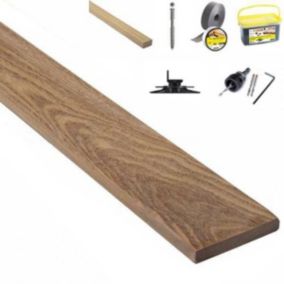 Kit terrasse complet en bois exotique CUMARU  - lot : 10m² - Longueur de lame : 1250 mm