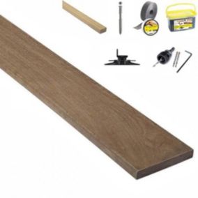 Kit terrasse complet en bois exotique IPE avec Lambourde, cale de ventilation, et plots - lot : 10m² - lames de 1250 mm