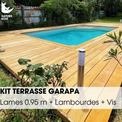 Kit terrasse complet - GARAPA - Ep.21 mm x l.145 mm - L.0,95 m  / 10 m²