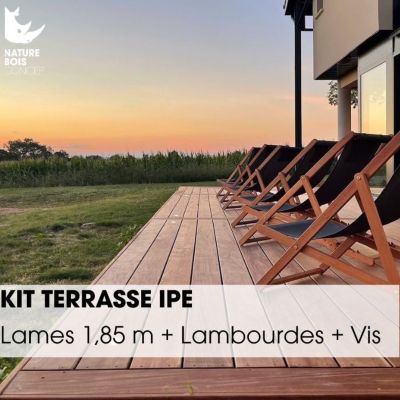 Kit terrasse complet - IPÉ - Ep.21 mm x l.145 mm - L.1,85 m  / 10 m²