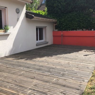 Kit terrasse Pin autoclave Gris pour 40 m², Lames 5,1 m, lambourdes 5,1 ...