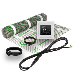Kit thermostat digital + plancher chauffant électrique EcoPro 225 Watt, 1,5 m² pour carrelage