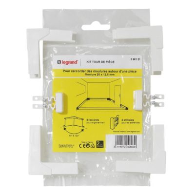 Kit tour de pièce pour moulure 20 x 12,5 mm Legrand