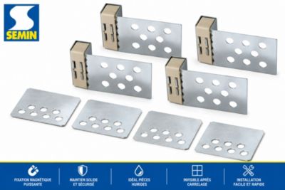 Kit Trappe Magnétique Semin - Accès Baignoire - s'adapte à toutes Dimensions de Carrelage - Salle de Bains (lot de 2)