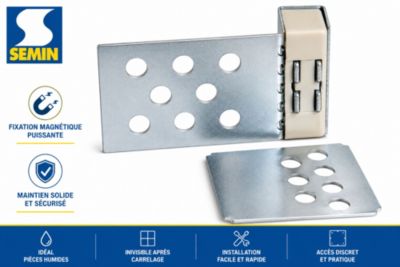 Kit Trappe Magnétique Semin - Accès Baignoire - s'adapte à toutes Dimensions de Carrelage - Salle de Bains (lot de 2)