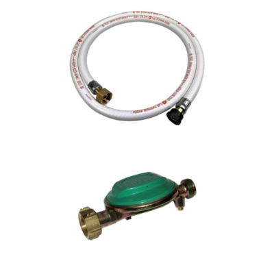 Kit Tuyau flexible de gaz 1.5 m à embouts mécaniques 25mm + Détendeur Butane 28mbar 1.3kg/h   Normes NF