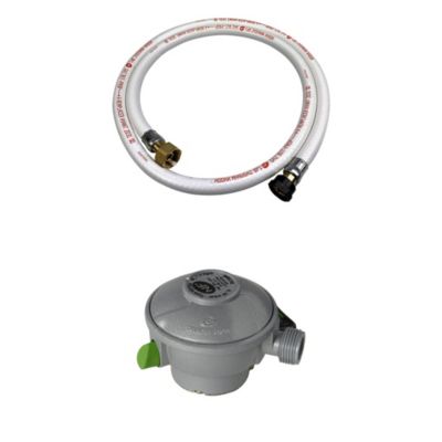 Kit Tuyau flexible de gaz 1.5 m à embouts mécaniques + Détendeur Quick-on D.27mm Butane 28mbar 1.3kg/h. raccord rapide   Normes NF
