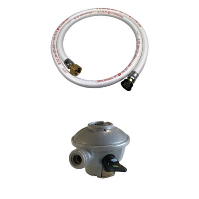 Kit Tuyau flexible de gaz 1.5 m à embouts mécaniques + Détendeur Quick-on D.27mm - Propane 37mbar 1.5kg/h. raccord rapide   Normes