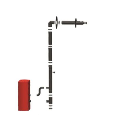 Kit Ventouse Universel D. 80/125 Complet (Sortie Façade) Poêle à Granulés Raccordement Derrière