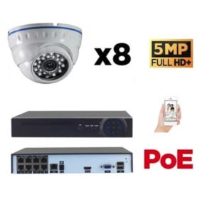 Kit vidéo-surveillance 8 caméras dome ip fullhd+ 5mp poe