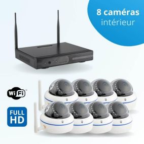 Kit vidéo-surveillance wifi 8 caméras full-hd+ (3mp) 2304x1296 - intérieur