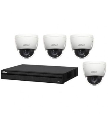 Kit Vidéosurveillance Enregistreur DVR 2 ports HDMI 4 Mini Caméras Dôme Analogiques HDCVI