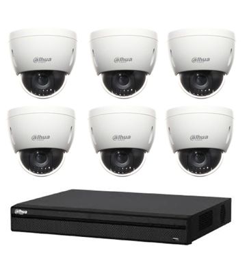 Kit Vidéosurveillance Enregistreur DVR 2 ports HDMI 6 Mini Caméras Dôme Analogiques HDCVI