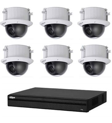 Kit Vidéosurveillance Enregistreur DVR 2 ports HDMI et 6 Caméras Dôme Analogiques HDCVI