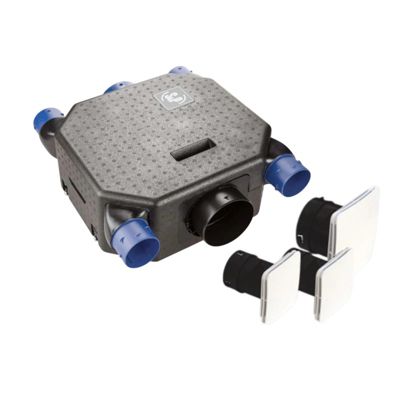 Kit VMC plat simple flux autoréglable DECO FLAT + 3 bouches AUREA