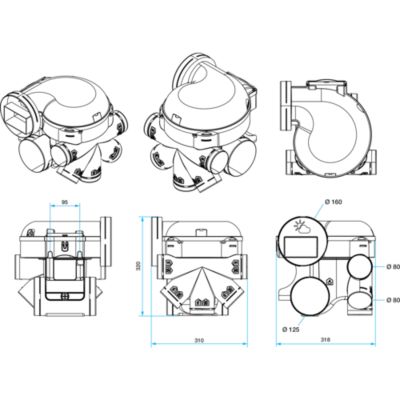 Kit Vmc Simple Flux Easyhome Hygro Comble Moyenne Pression Mp Bdh 11033519 - Aldes