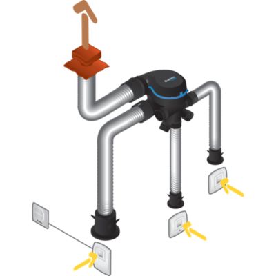 Kit Vmc Simple Flux Easyhome Hygro Comble Moyenne Pression Mp Bdh 11033519 - Aldes