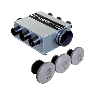 Kit VMC simple flux hygro B compact NATHER HYGROFIT T5-T7 bouches piles Très Basse Conso