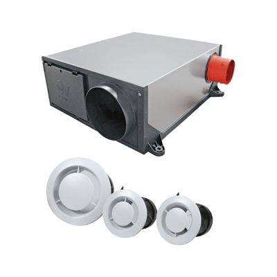 Kit VMC simple flux hygrovariable extra-plate + 3 bouches - AXELAIR - KVVPL