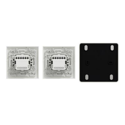 Kit volet roulant avec 2 interrupteurs va-et-vient + passerelle wifi + 2 plaques de finition simples Schneider Electric Odace Wiser blanc
